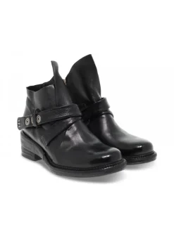 A.S.98 Ankle Boot In Black Leather^Women Ankle Boots