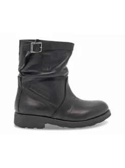 Bikkembergs Ankle Boot Vintage Biker Ex-Violante In Black Leather^Women Ankle Boots