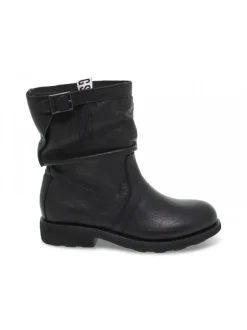 Bikkembergs Ankle Boot Vintage Biker Violante In Black Leather^Women Ankle Boots