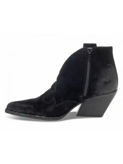 Elena Iachi Ankle Boot Mid Wash In Black Velor^Women Ankle Boots