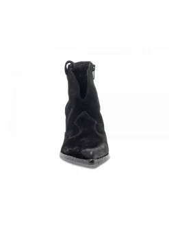Elena Iachi Ankle Boot Mid Wash In Black Velor^Women Ankle Boots