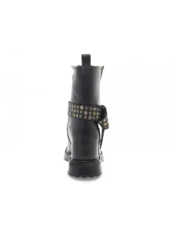 Emanuèlle Vee Ankle Boot Emanuelle Vee Zeppa Interna Cinturino Borchie New Crust In Black Leather^Women Ankle Boots