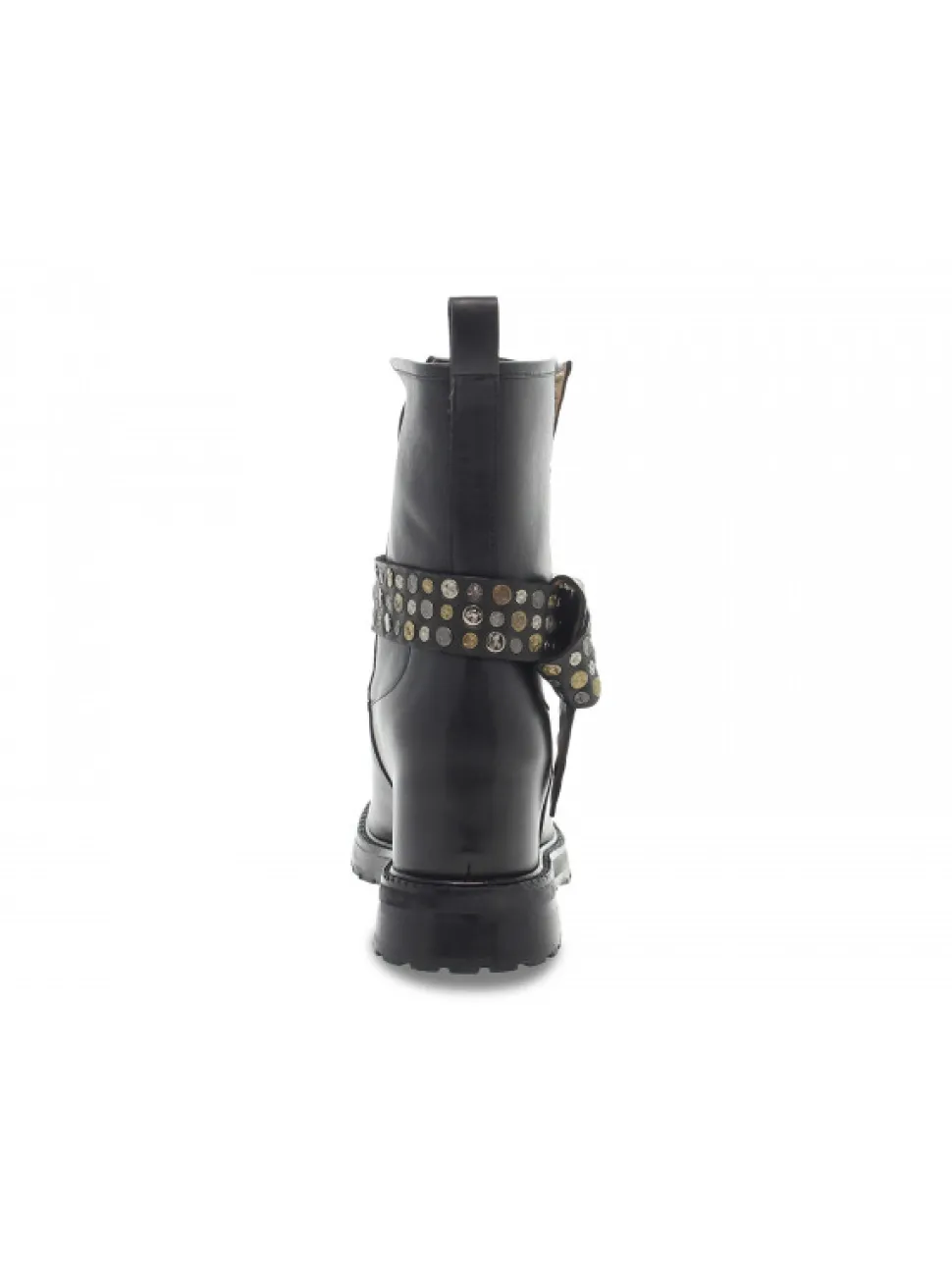 Emanuèlle Vee Ankle Boot Emanuelle Vee Zeppa Interna Cinturino Borchie New Crust In Black Leather^Women Ankle Boots