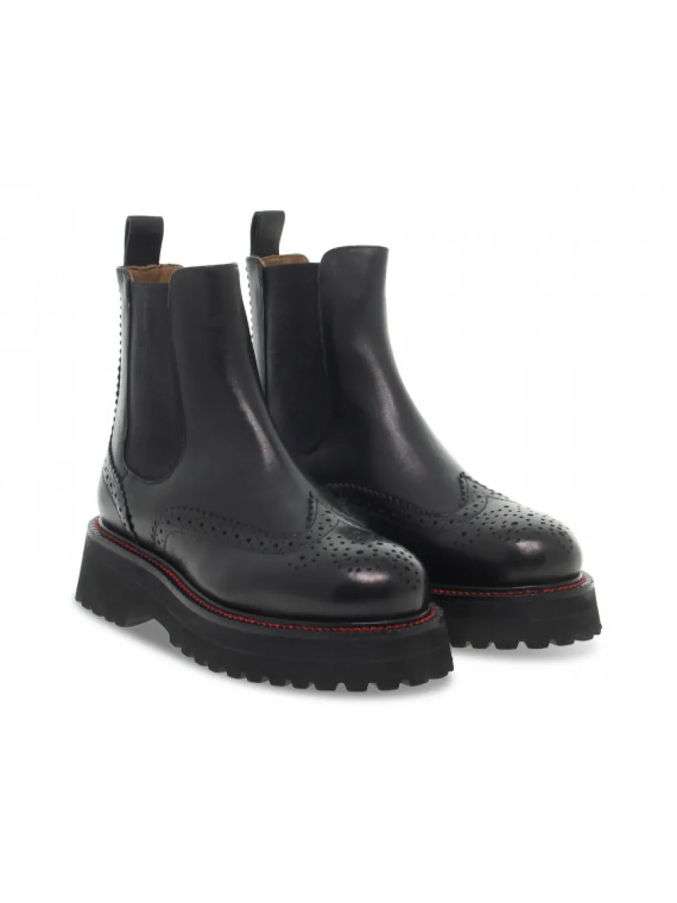 Emanuèlle Vee Ankle Boot Emanuelle Vee Beatle Stile Inglese New Crust In Black Leather^Women Ankle Boots