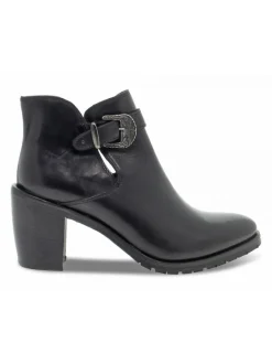 Jp David Ankle Boot Texanino Svasato In Black Leather^Women Ankle Boots