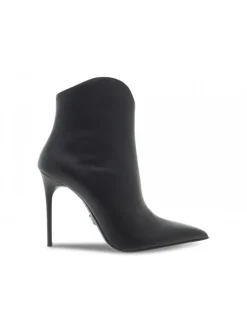 Sergio Levantesi Ankle Boot Asimmetrico In Black Leather^Women Ankle Boots