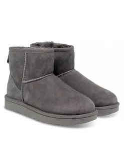 UGG Australia Ankle Boot Mini Classic Ii Grey In Grey Suede Leather^Women Ankle Boots