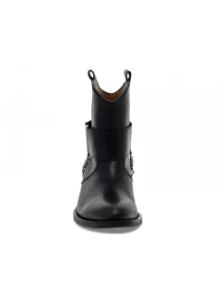 Via Roma 15 Ankle Boot Cinturone Con V Nickel In Black Leather^Women Ankle Boots