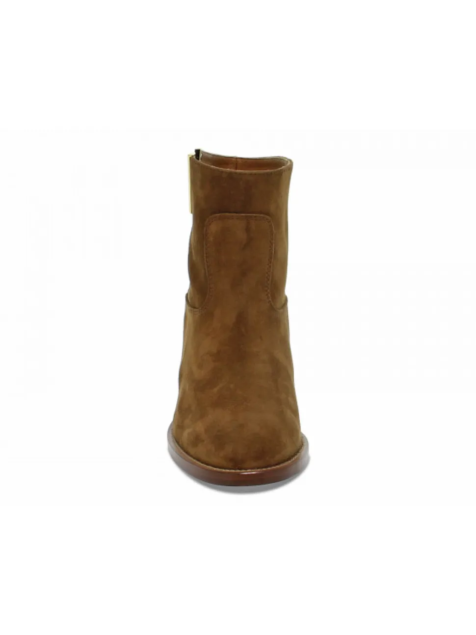 Via Roma 15 Ankle Boot Zeppa Interna Logo V Oro Laterale In Leather Suede Leather^Women Ankle Boots