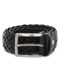 Guidi Calzature Belt Intreccio Made In Italy H35 In Black Leather^Men Belts