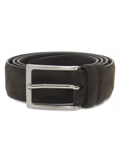 Guidi Calzature Belt Made In Italy H35 In Brown Suede Leather^Men Belts