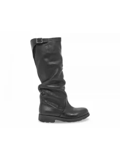 Bikkembergs Boot Vintage Biker Ex-Vike In Black Leather^Women Boots
