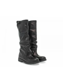 Bikkembergs Boot Vintage Biker Ex-Vike In Black Leather^Women Boots