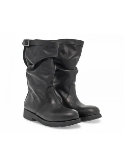 Bikkembergs Boot Vintage Biker Ex-Vietta In Black Leather^Women Boots