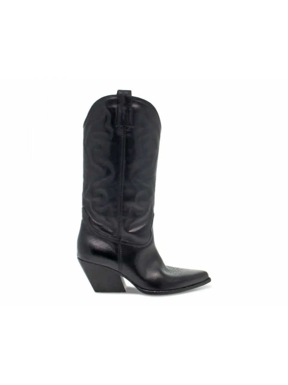Elena Iachi Boot Sax Wash Con Ricamo In Black Leather^Women Boots