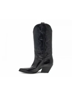 Elena Iachi Boot Sax Wash Con Ricamo In Black Leather^Women Boots