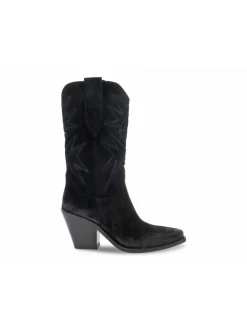Poesie Veneziane Boot Strategia Wash Con Ricamo In Black Suede Leather^Women Boots