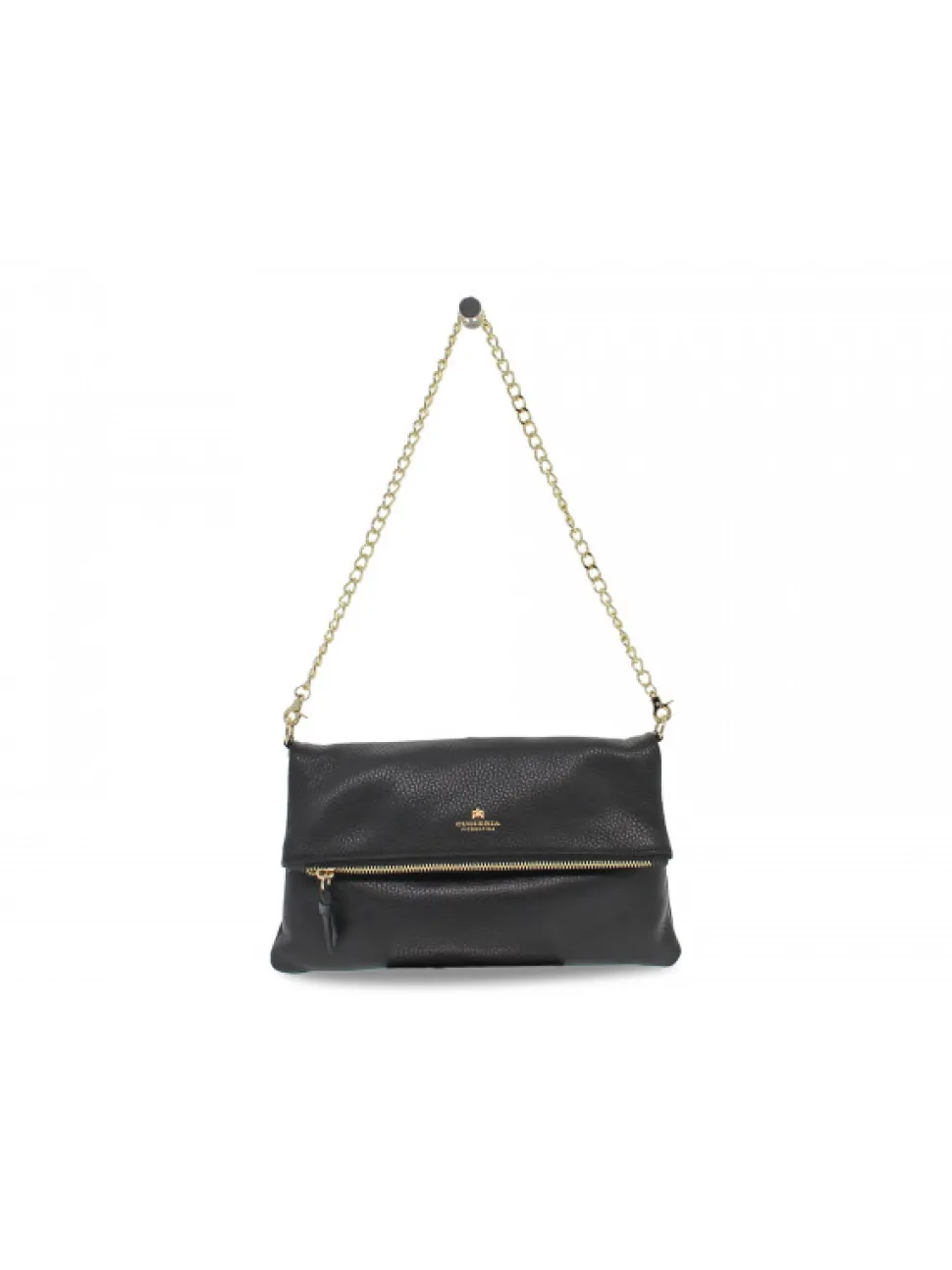 Cuoieria Fiorentina Clutch Velvet Borsa A Tracolla Reversibile Con Doppia Bandoliera In Metallo In Black Leather^Women Clutches