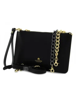 Cuoieria Fiorentina Clutch Alice Pochette Piccola Con Bracciale In Black Leather^Women Clutches