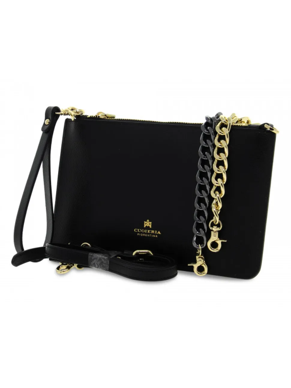 Cuoieria Fiorentina Clutch Alice Pochette Piccola Con Bracciale In Black Leather^Women Clutches