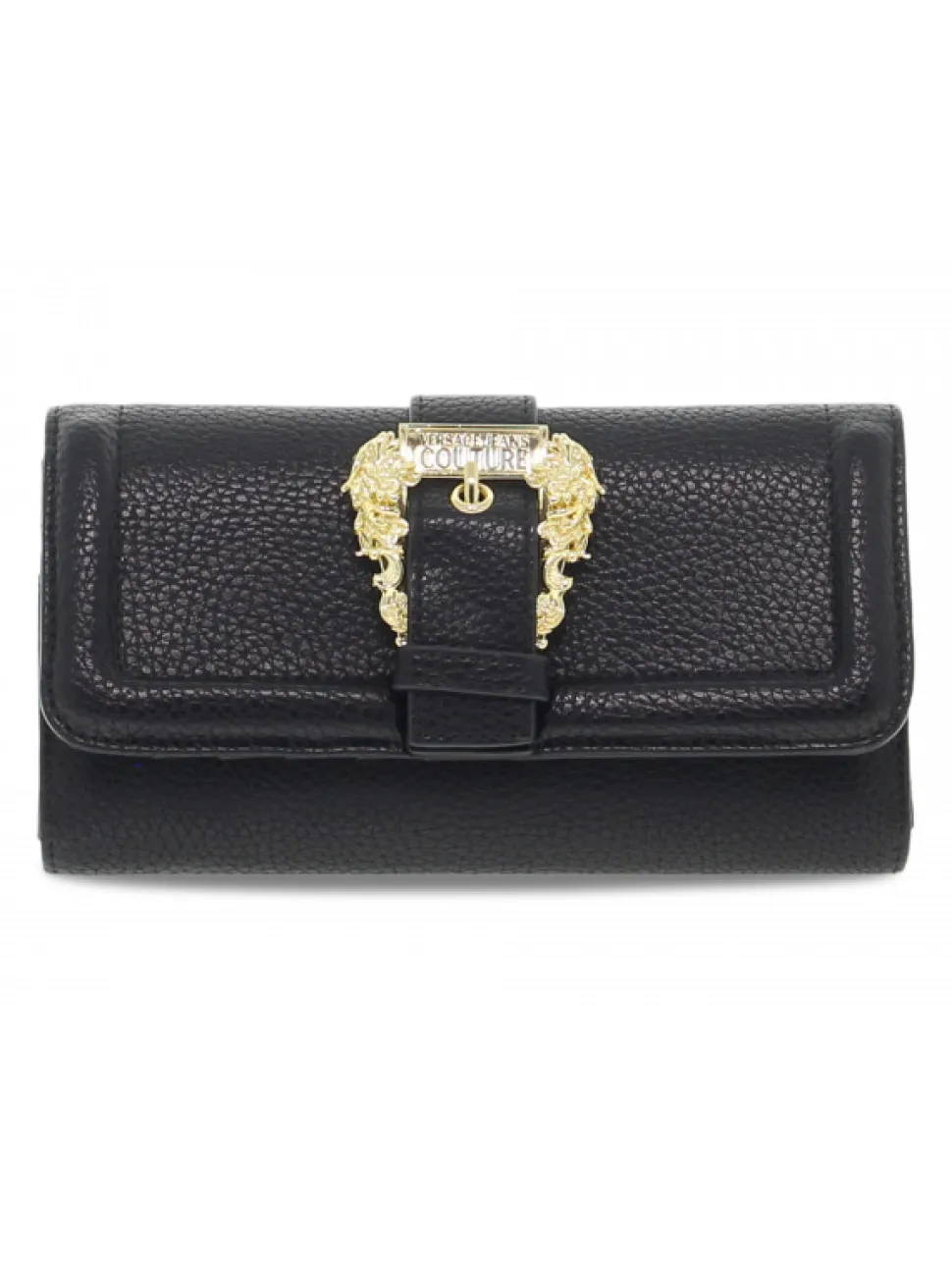 Versace Jeans Couture Clutch Jeans Couture Range F Sketch Wallet Grainy Buckle In Black Leather^Women Clutches