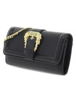 Versace Jeans Couture Clutch Jeans Couture Range F Sketch Wallet Grainy Buckle In Black Leather^Women Clutches