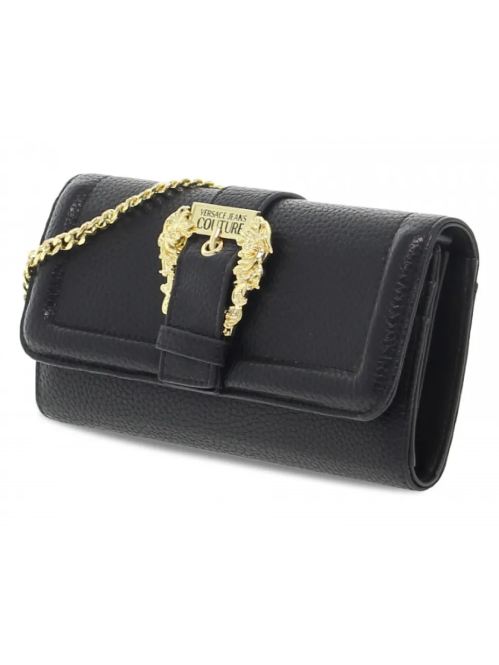 Versace Jeans Couture Clutch Jeans Couture Range F Sketch Wallet Grainy Buckle In Black Leather^Women Clutches