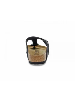 Birkenstock Flat Sandals Gizeh In Black Leather^Women Flat Sandals