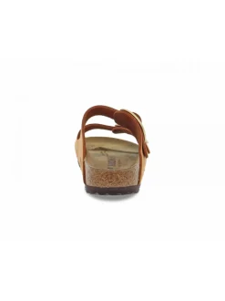 Birkenstock Flat Sandals Arizona Big Buckle In Orange Nubuck^Women Flat Sandals