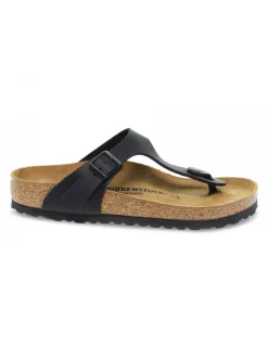 Birkenstock Flat Sandals Gizeh In Black Birkoflor^Women Flat Sandals
