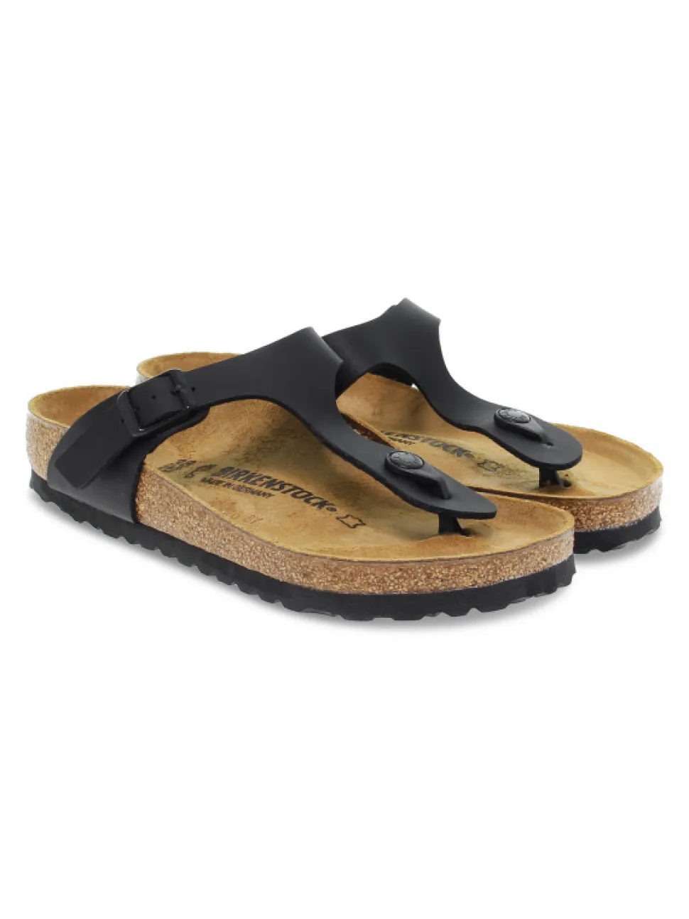 Birkenstock Flat Sandals Gizeh In Black Birkoflor^Women Flat Sandals