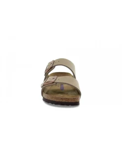 Birkenstock Flat Sandals Arizona Soft Footbed In Tobacco Leather^Women Flat Sandals