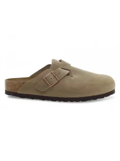 Birkenstock Flat Sandals Boston In Tobacco Leather^Women Flat Sandals