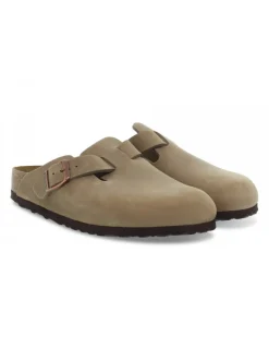 Birkenstock Flat Sandals Boston In Tobacco Leather^Women Flat Sandals