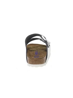 Birkenstock Flat Sandals Arizona In Silver Leather^Women Flat Sandals