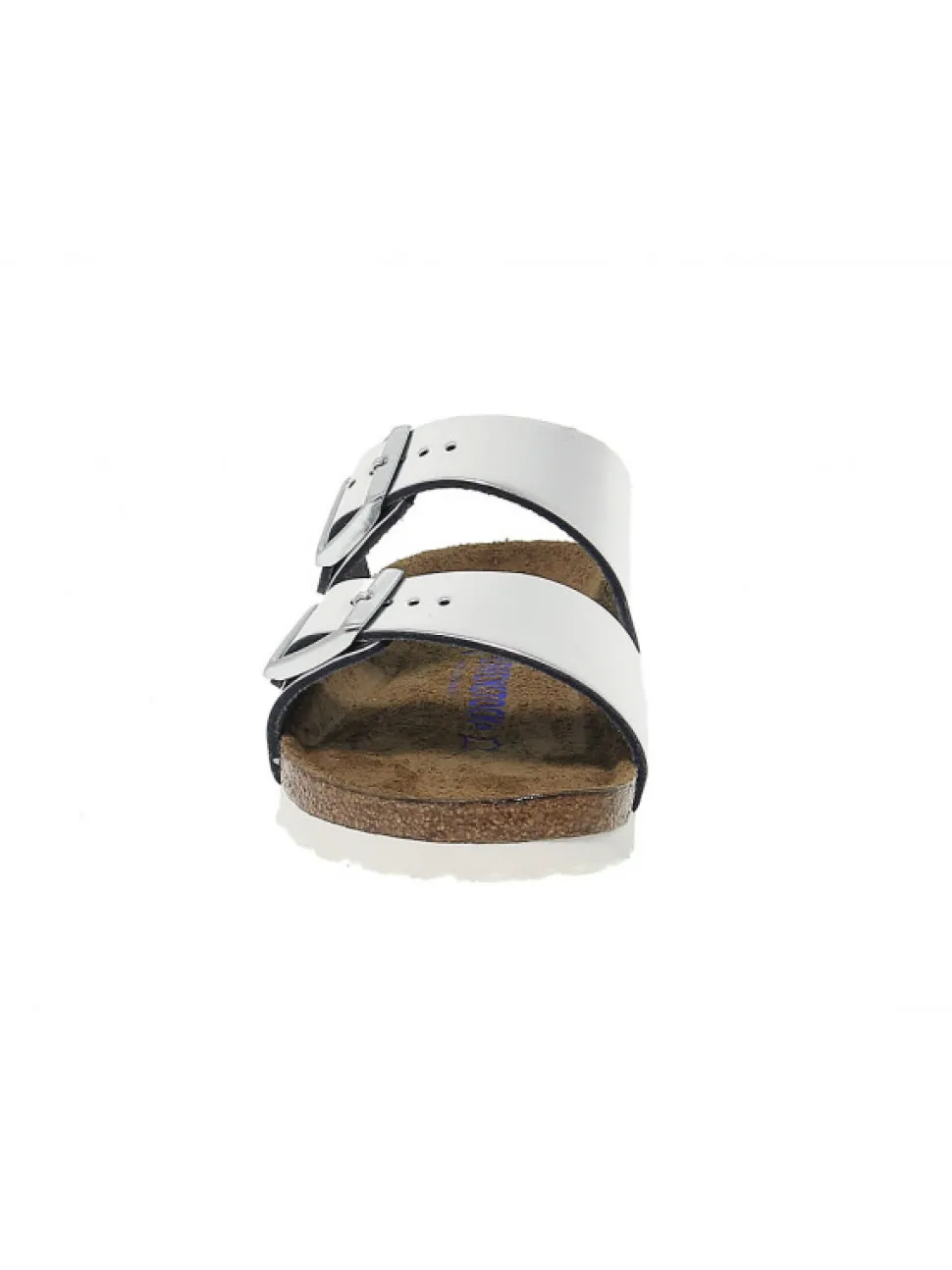 Birkenstock Flat Sandals Arizona In Silver Leather^Women Flat Sandals