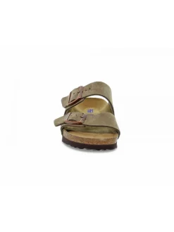 Birkenstock Flat Sandals Arizona Soft Footbed In Taupe Suede Leather^Women Flat Sandals