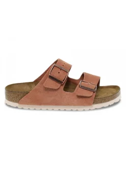 Birkenstock Flat Sandals Arizona In Rose Suede Leather^Women Flat Sandals
