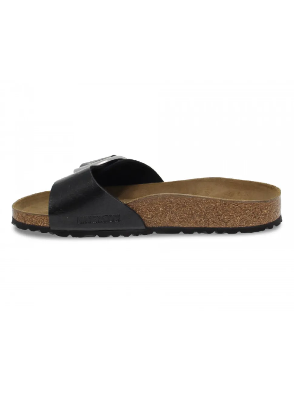 Birkenstock Flat Sandals Madrid Big Buckle In Black Birkoflor^Women Flat Sandals