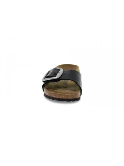 Birkenstock Flat Sandals Madrid Big Buckle In Black Birkoflor^Women Flat Sandals