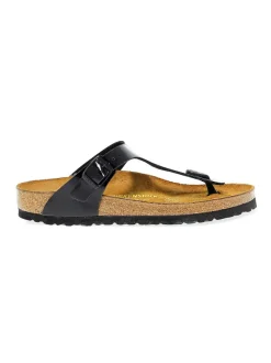 Birkenstock Flat Sandals Gizeh In Black Birkoflor^Women Flat Sandals