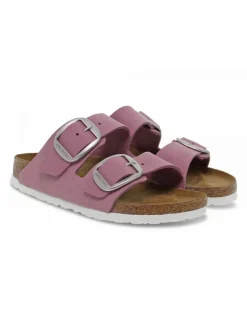Birkenstock Flat Sandals Arizona Big Buckle In Rose Nubuck^Women Flat Sandals