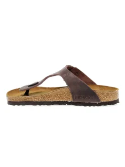 Birkenstock Flat Sandals Gizeh In Habana Leather^Women Flat Sandals