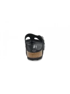 Birkenstock Flat Sandals Gizeh Big Buckle In Black Leather^Women Flat Sandals