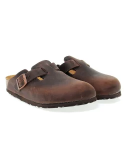 Birkenstock Flat Sandals Boston In Habana Leather^Women Flat Sandals