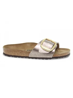 Birkenstock Flat Sandals Madrid Big Buckle In Taupe Birkoflor^Women Flat Sandals