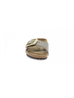 Birkenstock Flat Sandals Madrid Big Buckle In Taupe Birkoflor^Women Flat Sandals