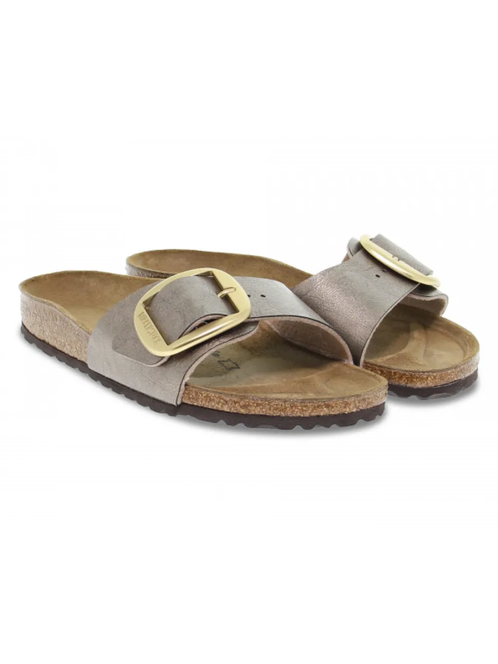 Birkenstock Flat Sandals Madrid Big Buckle In Taupe Birkoflor^Women Flat Sandals