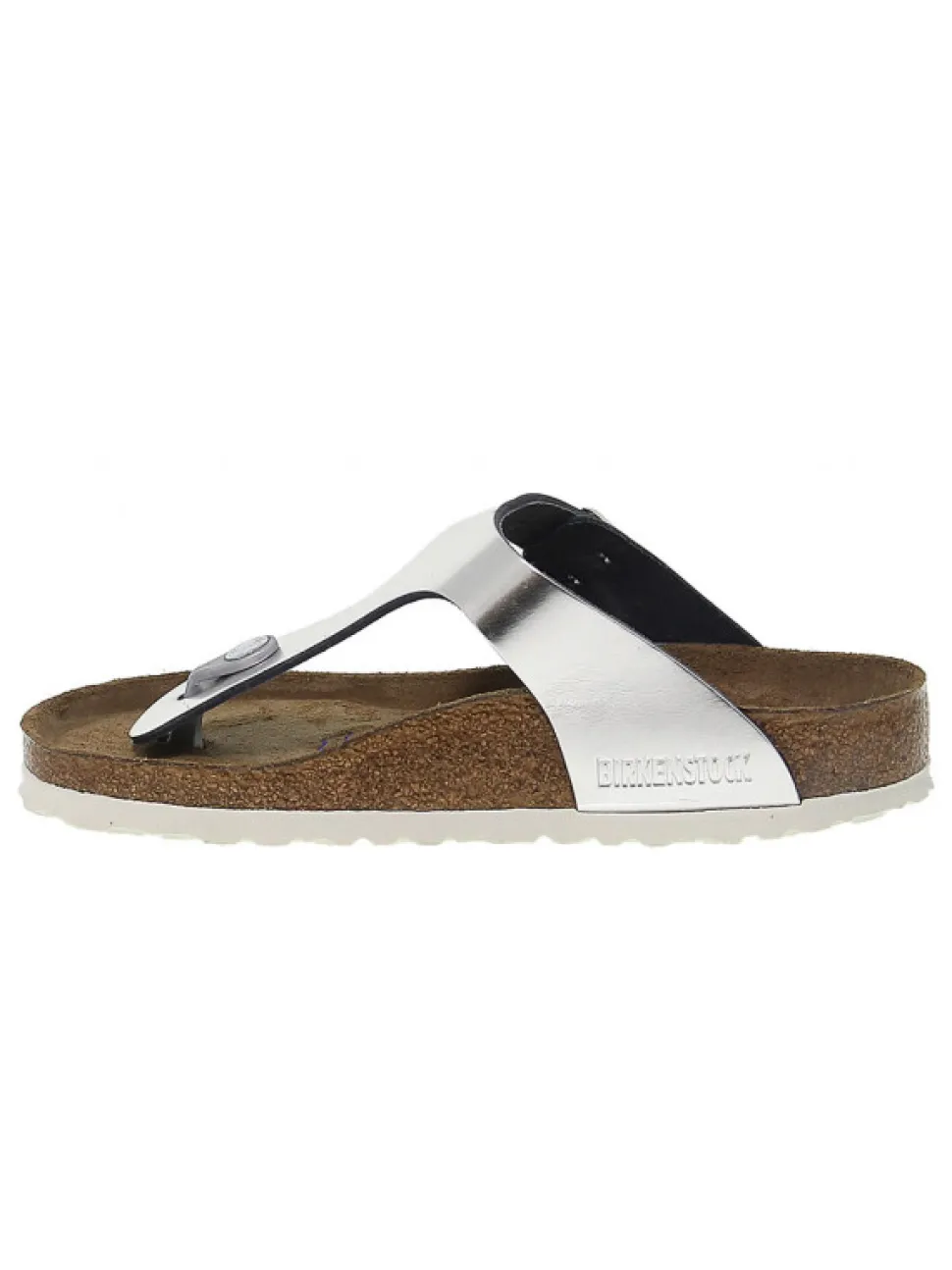 Birkenstock Flat Sandals Gizeh In Silver Leather^Women Flat Sandals