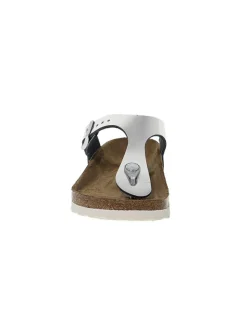 Birkenstock Flat Sandals Gizeh In Silver Leather^Women Flat Sandals